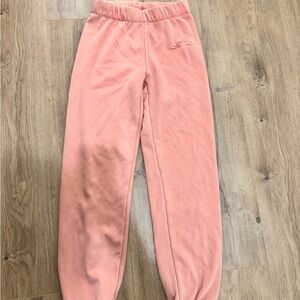 Soft Pink Track Pants with Elastic Cuffs and Drawstring